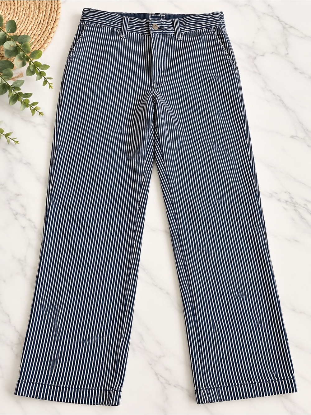 Dickies Navy and White Striped Chino Pants